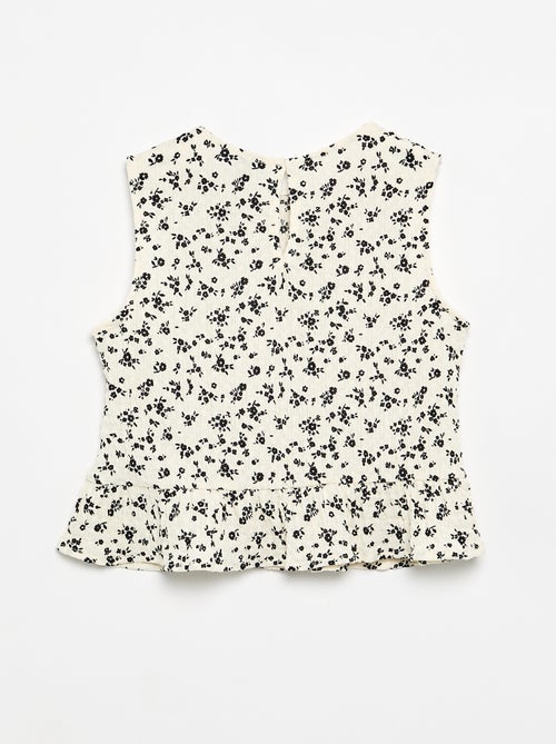 Blouse gaufrée sans manches - Kiabi