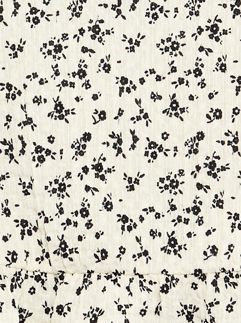 Blouse gaufrée sans manches Beige - Kiabi