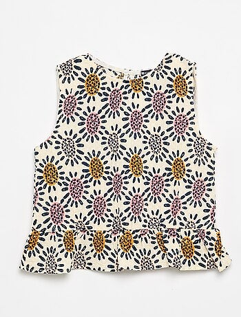 Blouse gaufrée sans manches