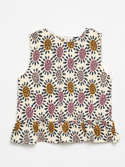 Blouse gaufrée sans manches - Kiabi