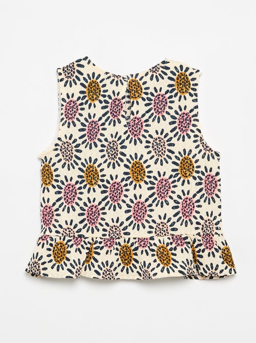 Blouse gaufrée sans manches - Kiabi