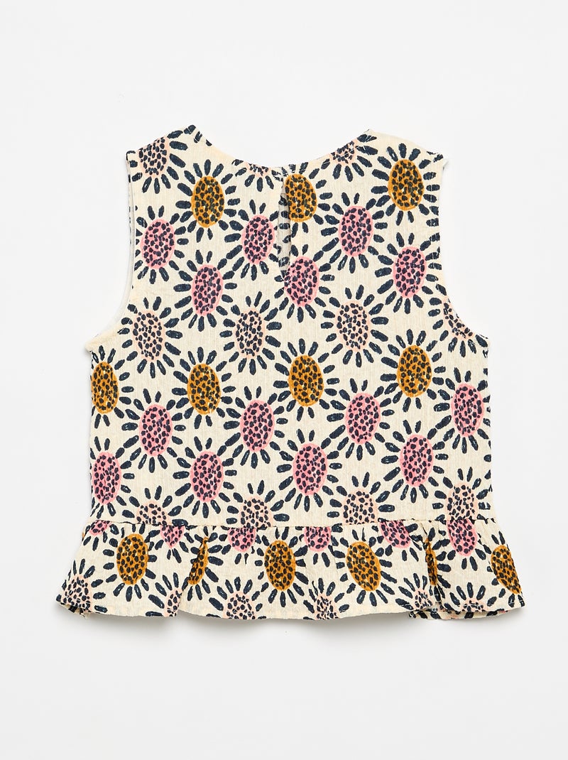 Blouse gaufrée sans manches Beige - Kiabi