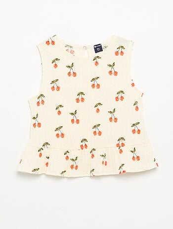 Blouse gaufrée sans manches