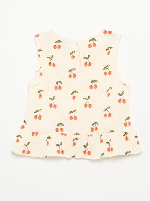 Blouse gaufrée sans manches - Kiabi