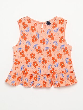 Blouse gaufrée sans manches