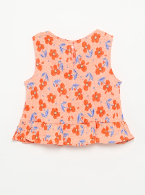 Blouse gaufrée sans manches - Kiabi