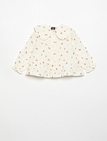 Blouse gaze de coton boutonné