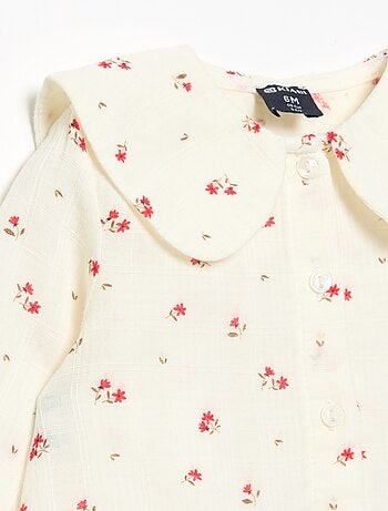 Blouse gaze de coton boutonné