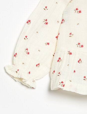 Blouse gaze de coton boutonné