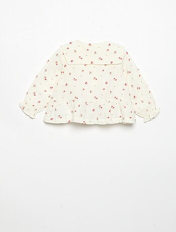 Blouse gaze de coton boutonné