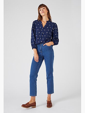 Blouse gaze pur coton brodée - Damart