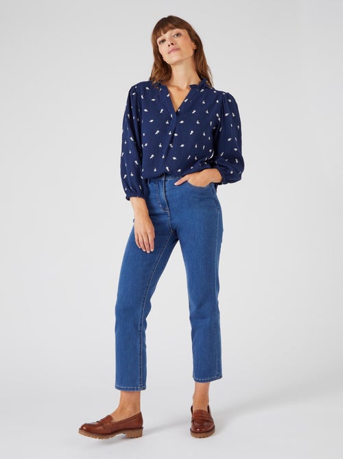 Blouse gaze pur coton brodée - Damart - Kiabi