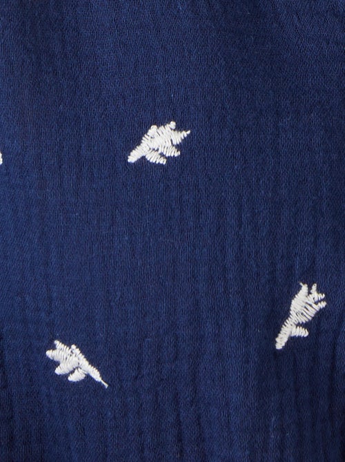 Blouse gaze pur coton brodée - Damart - Kiabi