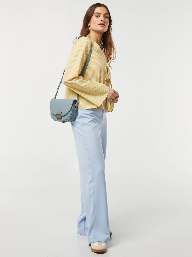 Blouse gilet rayée avec liens à nouer JAUNE - Kiabi