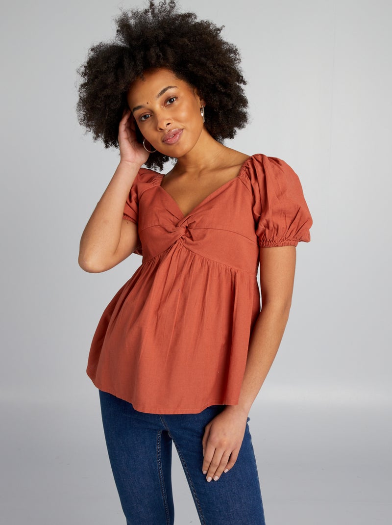 Blouse grossesse en lin Rouge - Kiabi
