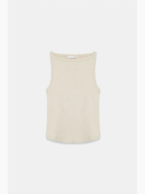 Blouse halter côtelée en coton dilvin - Kiabi Blouse halter côtelée en coton dilvin - Kiabi
