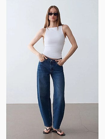 Blouse halter côtelée en coton dilvin