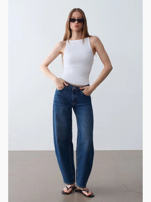Blouse halter côtelée en coton dilvin - Kiabi Blouse halter côtelée en coton dilvin - Kiabi