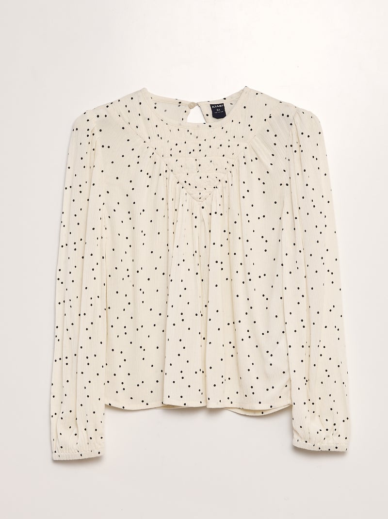 Blouse imprimé à manches longues Blanc - Kiabi