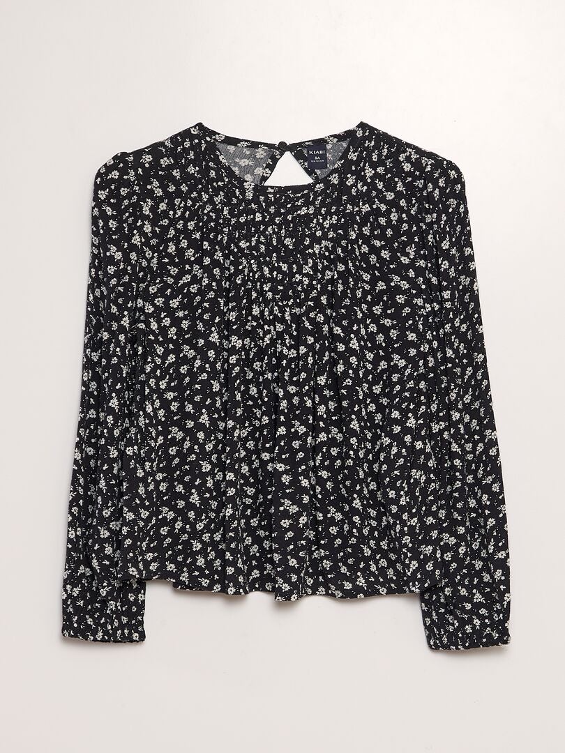 Blouse imprimé à manches longues Noir - Kiabi