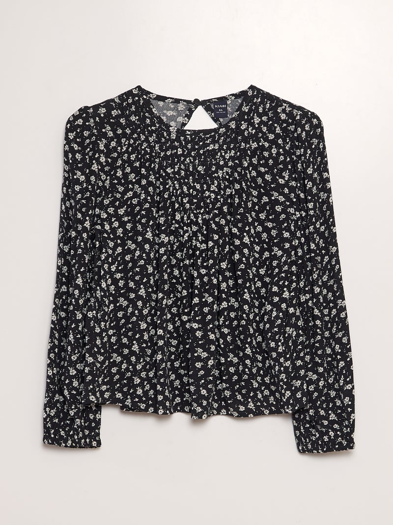 Blouse imprimé à manches longues Noir - Kiabi