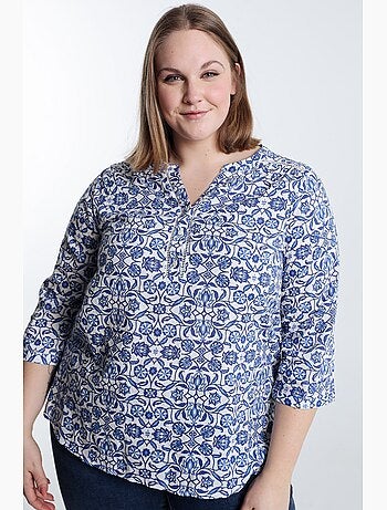 Blouse imprimé bicolore