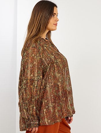 Blouse imprimé et fil brillant - Kiabi
