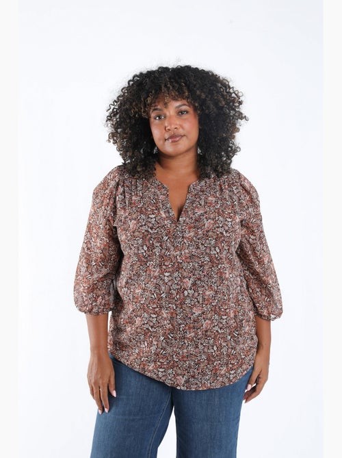 Blouse imprimé feuilles avec lurex PAPRIKA - Kiabi