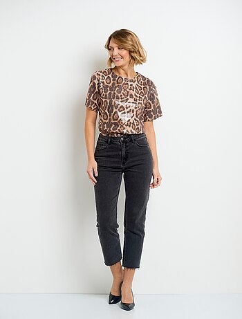 Blouse imprimé léopard avec sequins