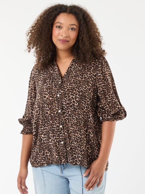 Blouse imprimé léopard 'Only Carmakoma' - Kiabi