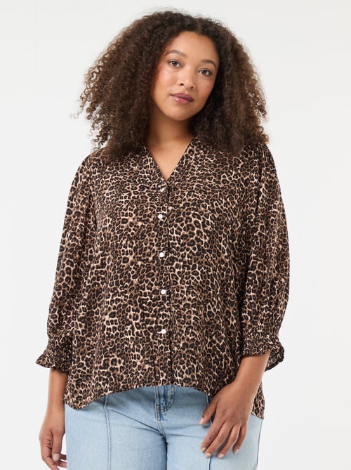 Blouse imprimé léopard 'Only Carmakoma' - Kiabi