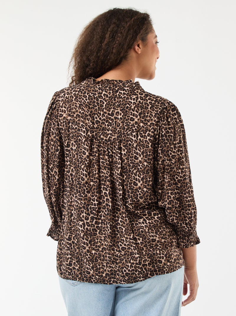 Blouse imprimé léopard 'Only Carmakoma' Marron - Kiabi