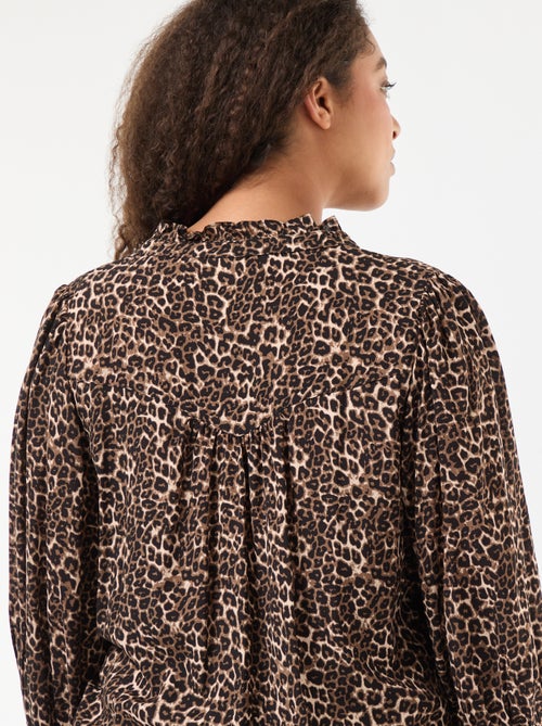 Blouse imprimé léopard 'Only Carmakoma' - Kiabi