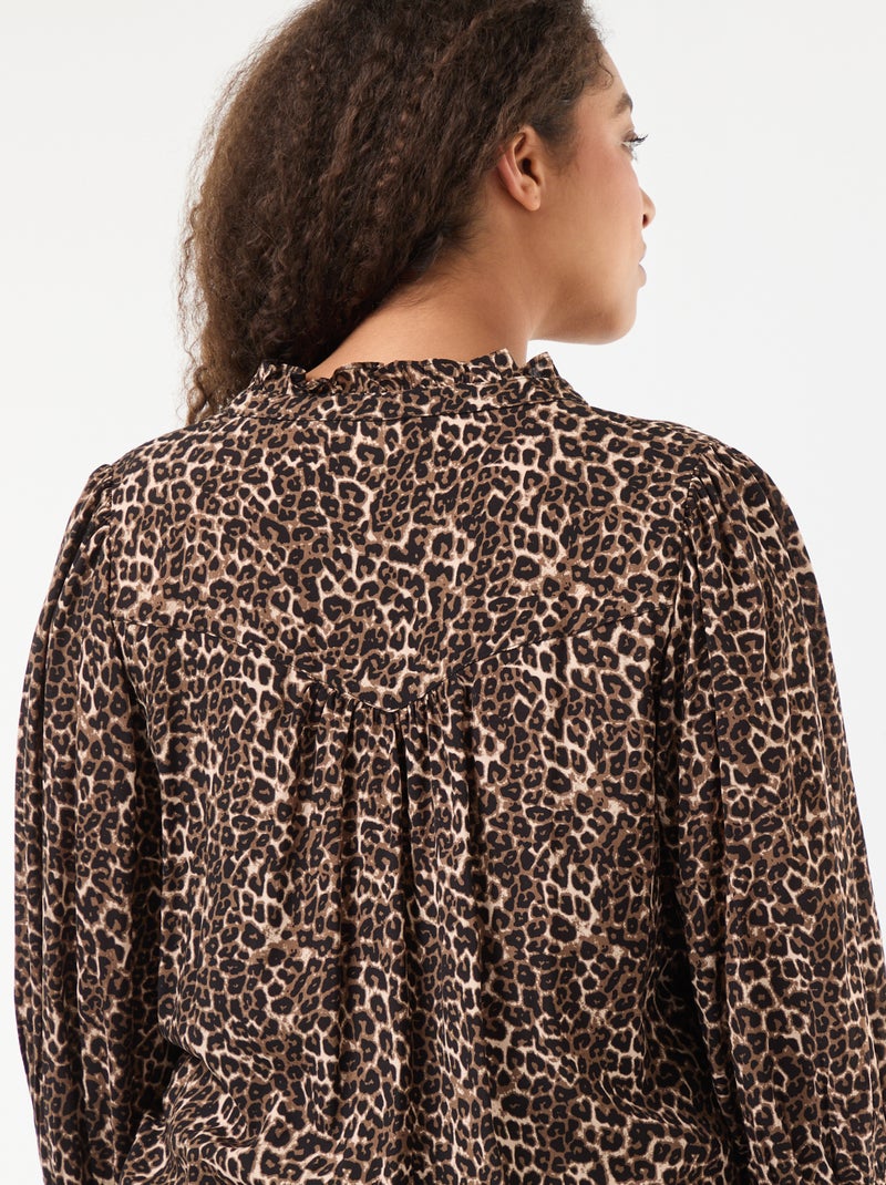 Blouse imprimé léopard 'Only Carmakoma' Marron - Kiabi