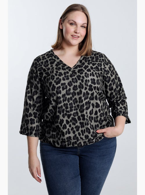 Blouse Imprimé léopard PAPRIKA - Kiabi Blouse Imprimé léopard PAPRIKA - Kiabi