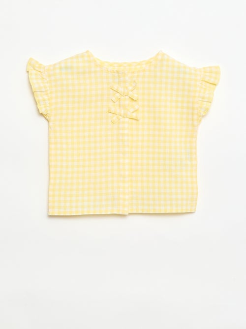 Blouse imprimé vichy - Kiabi