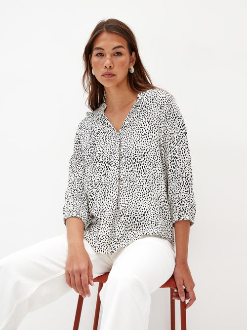 Blouse imprimée à col en V - Kiabi
