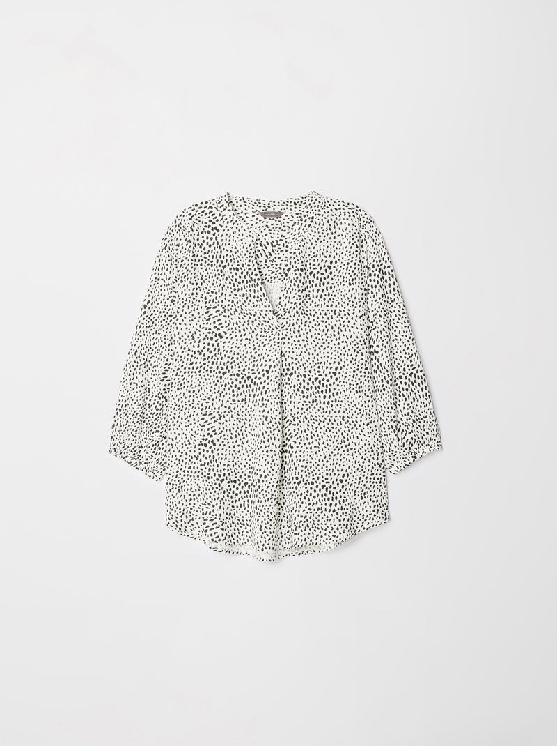 Blouse imprimée à col en V Noir - Kiabi