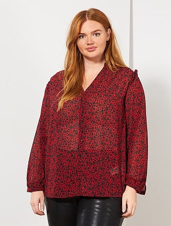 Blouse imprimée à col V - Kiabi