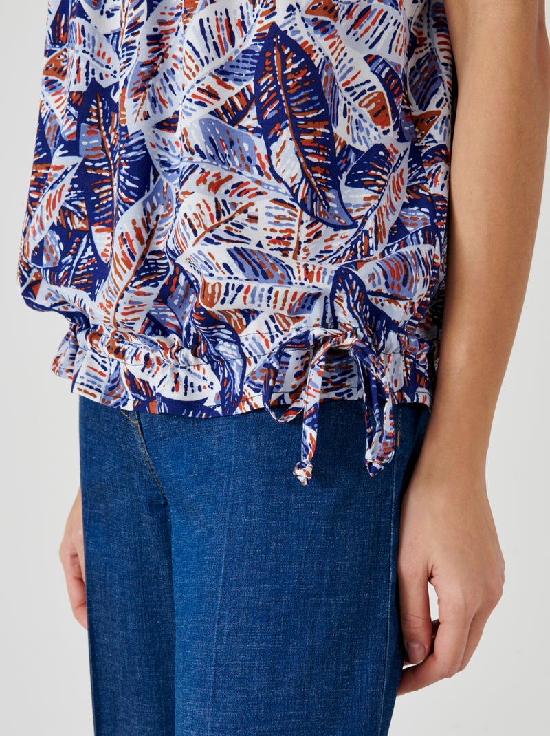Blouse imprimée blousante - damart Bleu - Kiabi
