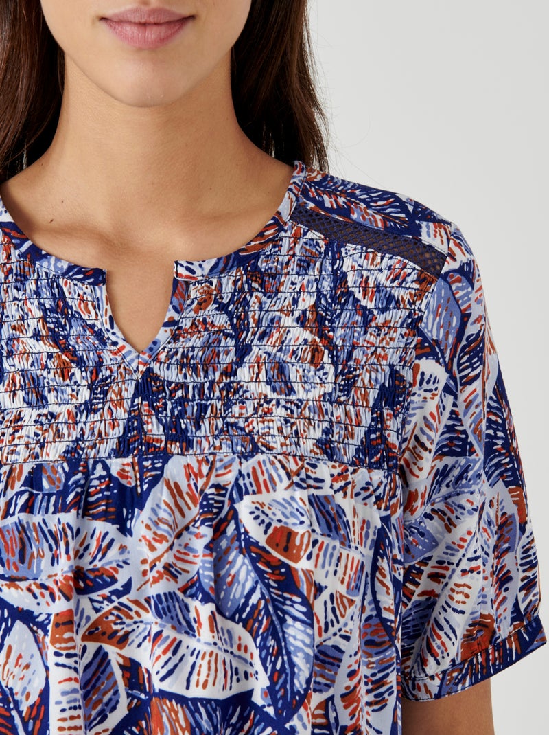 Blouse imprimée blousante - damart Bleu - Kiabi