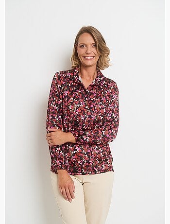Blouse imprimée col V manches élastiquées - AFIBEL