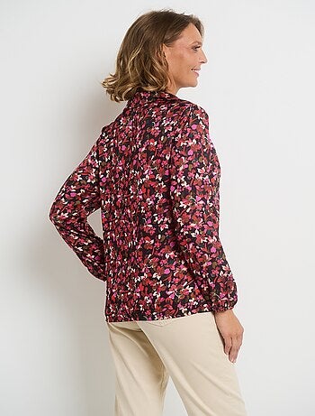 Blouse imprimée col V manches élastiquées - AFIBEL