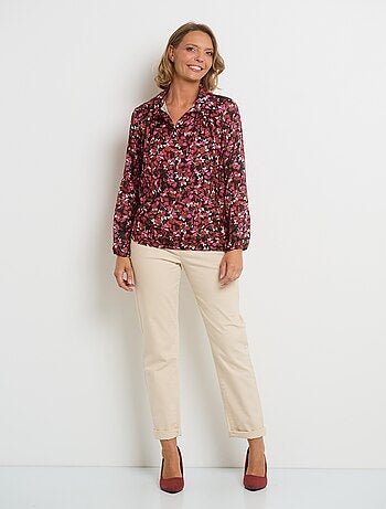 Blouse imprimée col V manches élastiquées - AFIBEL