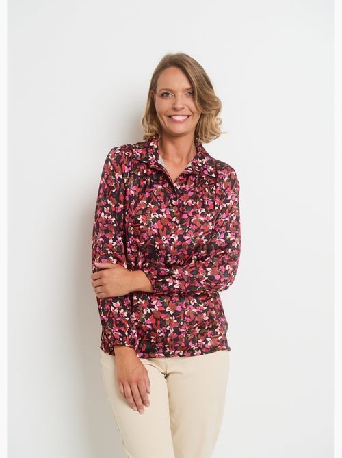 Blouse imprimée col V manches élastiquées - AFIBEL - Kiabi