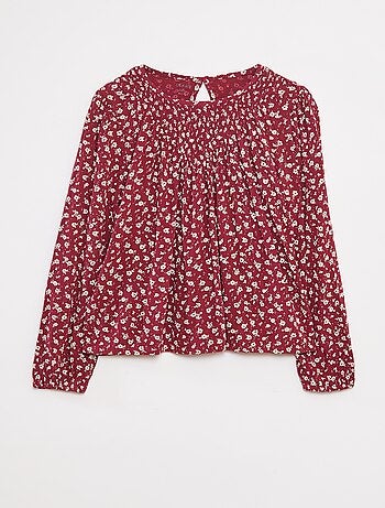 Blouse imprimée en maille crêpe