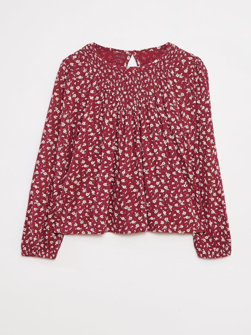 Blouse imprimée en maille crêpe Rouge - Kiabi