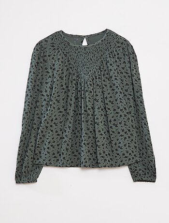 Blouse imprimée en maille crêpe