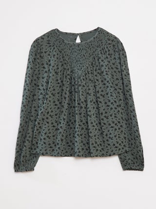 Blouse imprimée en maille crêpe