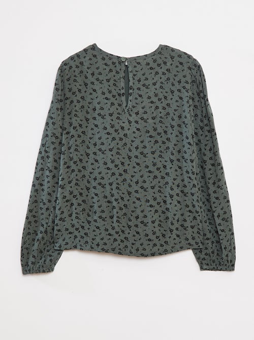 Blouse imprimée en maille crêpe - Kiabi